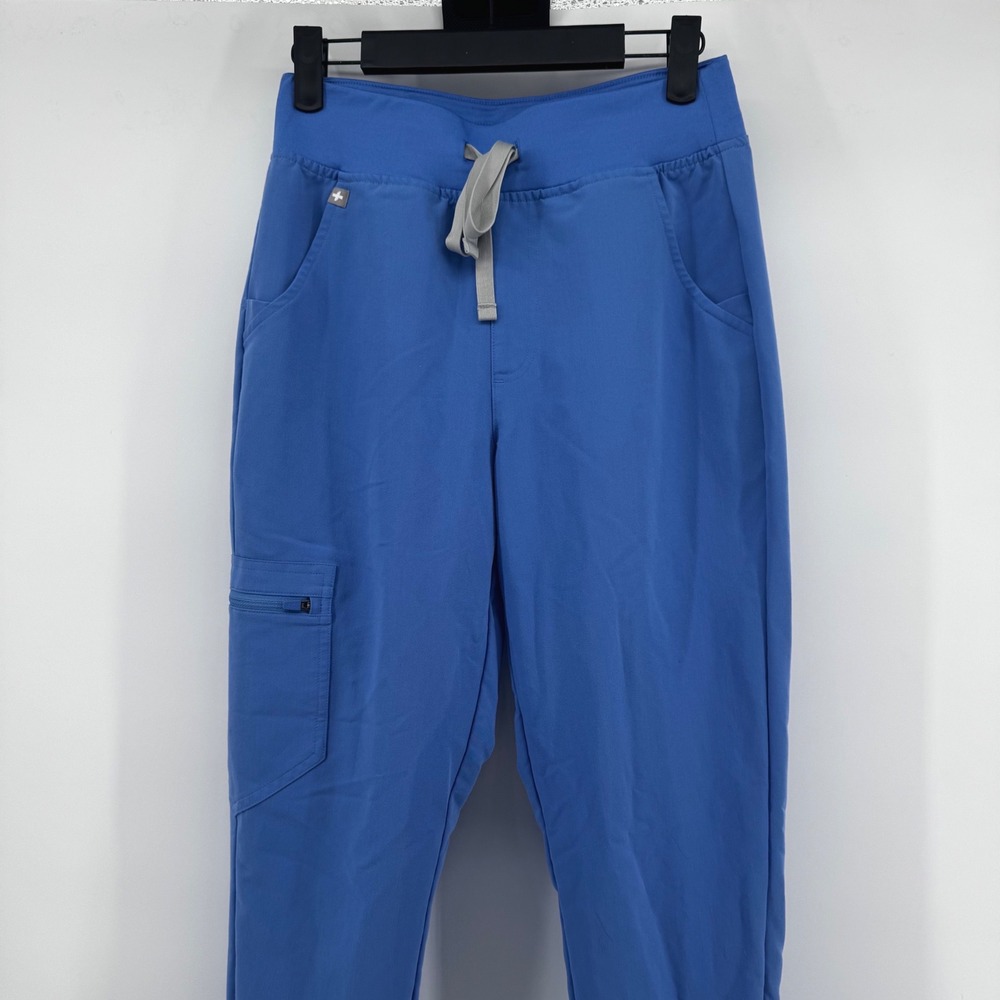 FIGS Zamora High Spin Jogger Scrub Pants Blue XS W22SW2012 Womens High Waisted